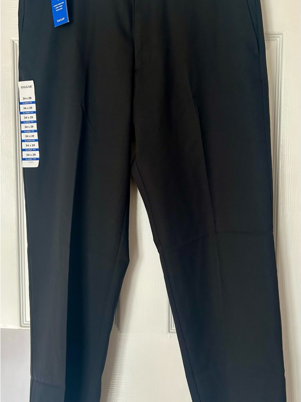 Haggar Men’s Black Straight-Fit Dress Pants